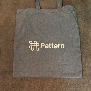 Pattern Logo Denim Tote Bag in Heather Blue